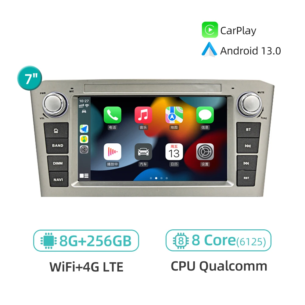 

Автомобильный мультимедийный плеер CarPlay Android 13 навигация GPS навигация 4G WiFi DSP стерео Автомагнитола для Toyota Avensis T25 2002-2010