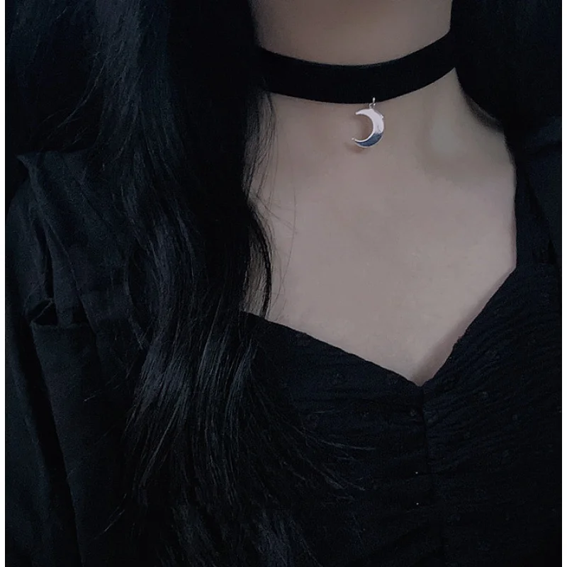 Ожерелье Dark Girl с подвеской в виде Луны винтажное ожерелье-чокер подводным