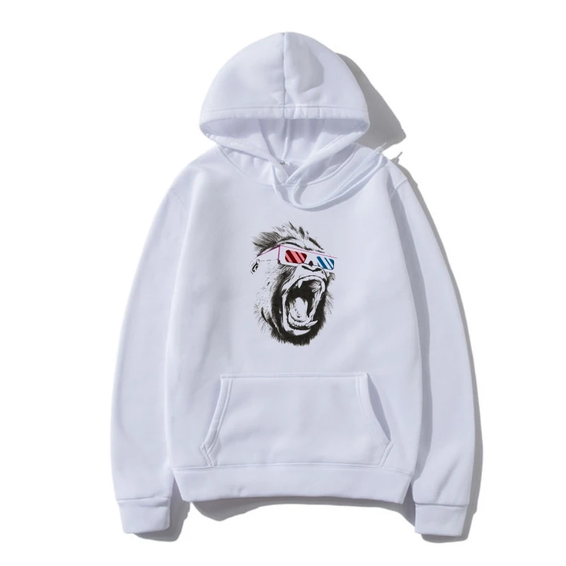 

Толстовка мужская с 3D рисунком обезьяны, 100% хлопок