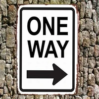 one way right arrow black white sign metal signs funny tin sign poster decor