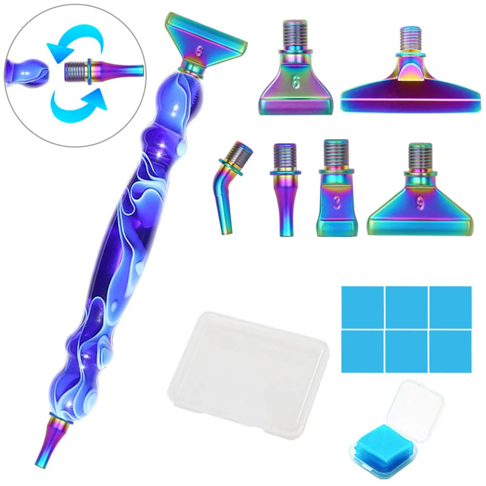 

Полимерная бурильная ручка 5D «сделай сам», ручка для алмазной живописи, дизайн резьбы, многофункциональные подставки, металлические сменные головки ручки, быстрые Чехлы, инструмент