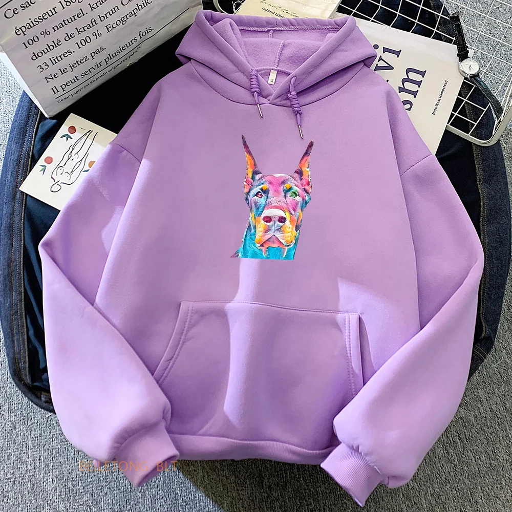 

Doberman Dog Colorful Sweatshirts Men/Women Cartoon Hoodies Couples Japanese Style Y2k Clothes Harajuku Winter Autumn Pullovers