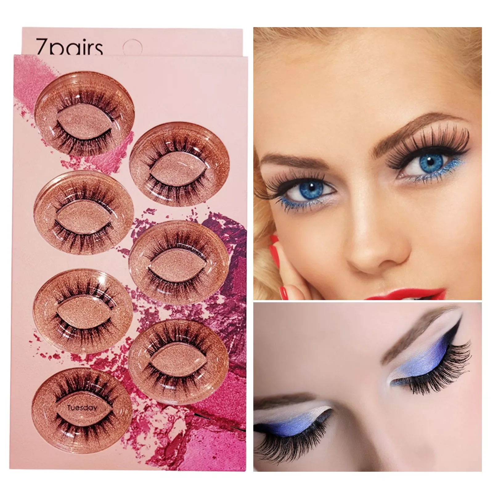 

NEW2023 7 Pairs Of Soft Eyelashes Multilayer Lengthening And Thickening Fluffy False Eyelashes False Eyelashes Dramatic 3d Artif