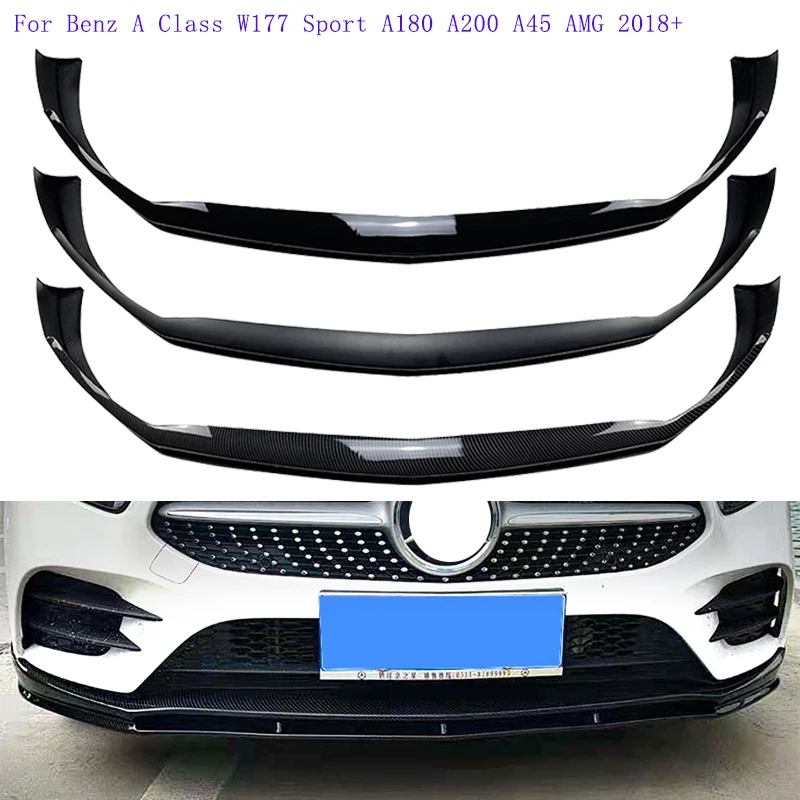 

Car Front Bumper Lip Chin Spoiler Splitter Body Kit Trim Cover For Mercedes Benz A-Class A35 AMG W177 A177 A180 A200 A220 2018+