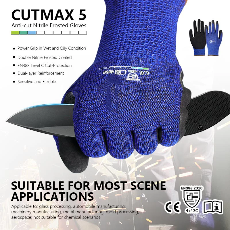 

Gardening Working Gloves Anti-static Breathable Double Nitrile Coat Work Gloves Protective Glove Professional Safety Supplies