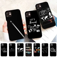 world map travel airplane phone case for iphone 11 12 13 mini pro max 8 7 6 6s plus x 5 se 2020 xr xs funda case