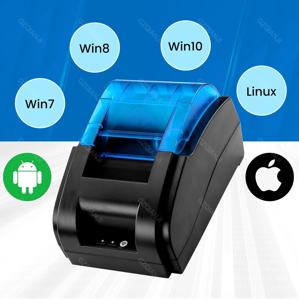 ПРИНТЕР ЧЕКОВ НА ТЕРМОБУМАГЕ С ВОЗМОЖНОСТЬЮ ПОДКЛЮЧЕНИЯ ЧЕРЕЗ USB И BLUETOOTH, 58 ММ, ДЛЯ КАССОВОЙ АППАРАТУРЫ, СУПЕРМАРКЕТОВ, ПЕРСОНАЛЬНЫХ КОМПЬЮТЕРОВ, IOS И ANDROID MOBILE, IMPRESORAS ON.