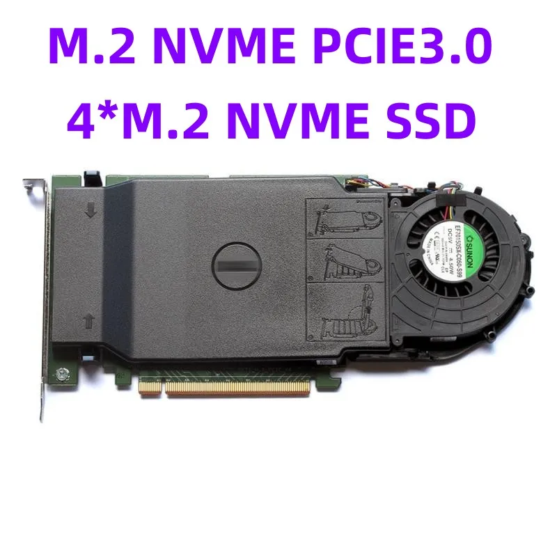 Оригинал для T5810 T7810 T7910 R7910 /13G R630 R730/14G R540 R740 4 * M.2 SSD твердотельный накопитель адаптер NVME NGFF M.2 к PCIE