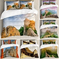 great wall of china king size duvet cover set legendary dynasty monument on cliffs historic countryside art design duvet cover
