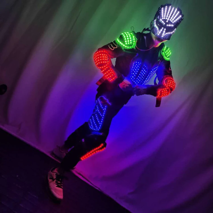 Броня будущего космического воина светодиодный светящийся костюм с маской