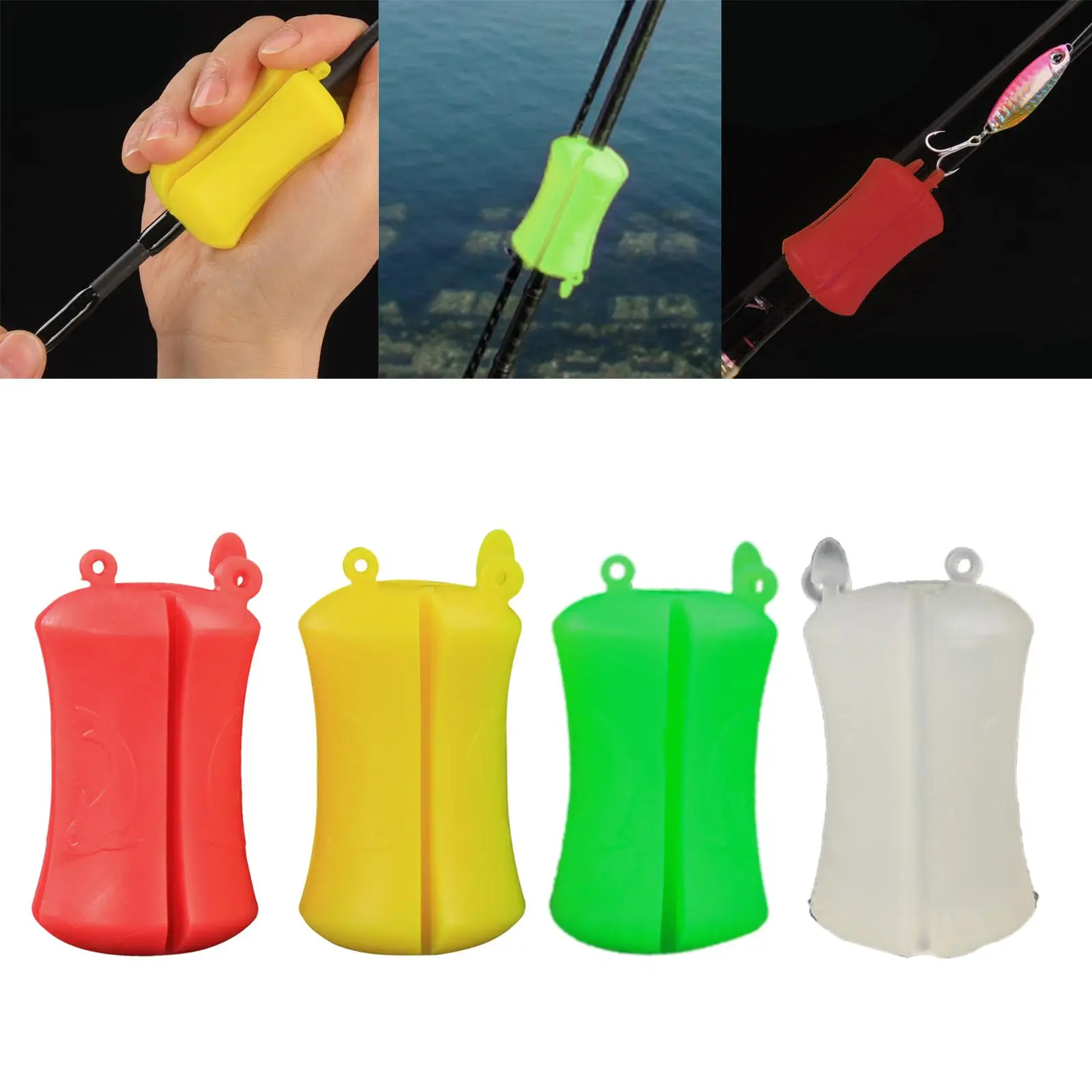 

4x Fishing Rod Fixed Ball Pole Clip Silicone Wear Resistant for Supplies