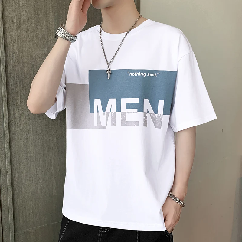 

Men's Short Sleeve Tee T Shirt Men 100℅ Cotton Oversized Printed T-shirt Fashion Graphic Design Creativity Letter Free Shipping