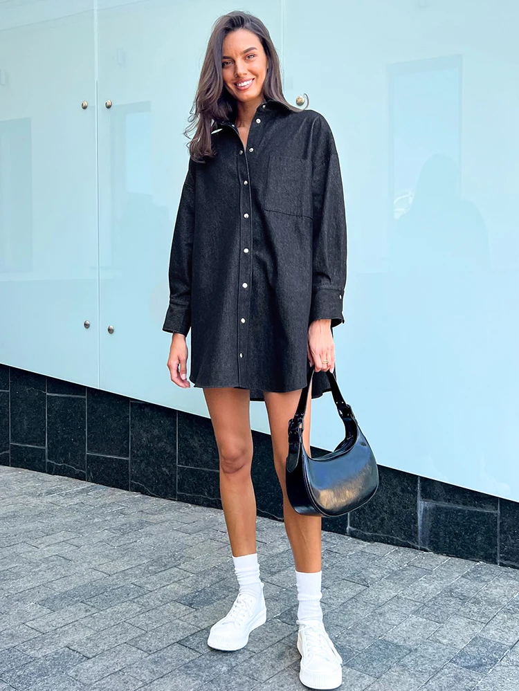 Mnealways18 уличные женские длинные потертые джинсовые рубашки с длинным рукавом