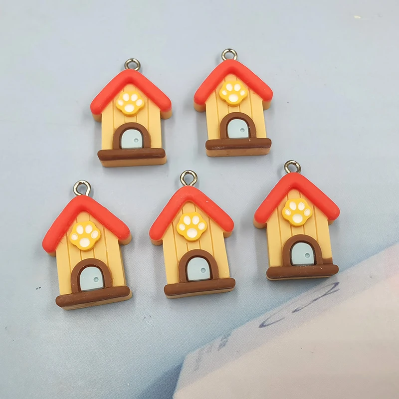 10 шт. забавные подвески в виде домика собаки для сережек брелоков Мультяшные