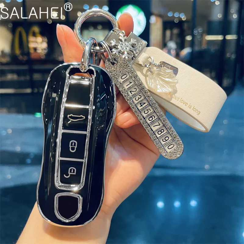 

TPU Car Remote Key Case Cover Shell Fob For Porsche Panamera Carman Macann Bobst Cayenne 911 970 981 991 996 92A 2017 Accessorie