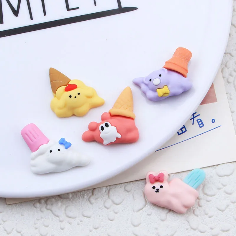 

Kawaii Cartoon Simulation Fake Lce Cream Flatback Resin Cabochons Scrapbooking For Headwear DIY Craft Accessories