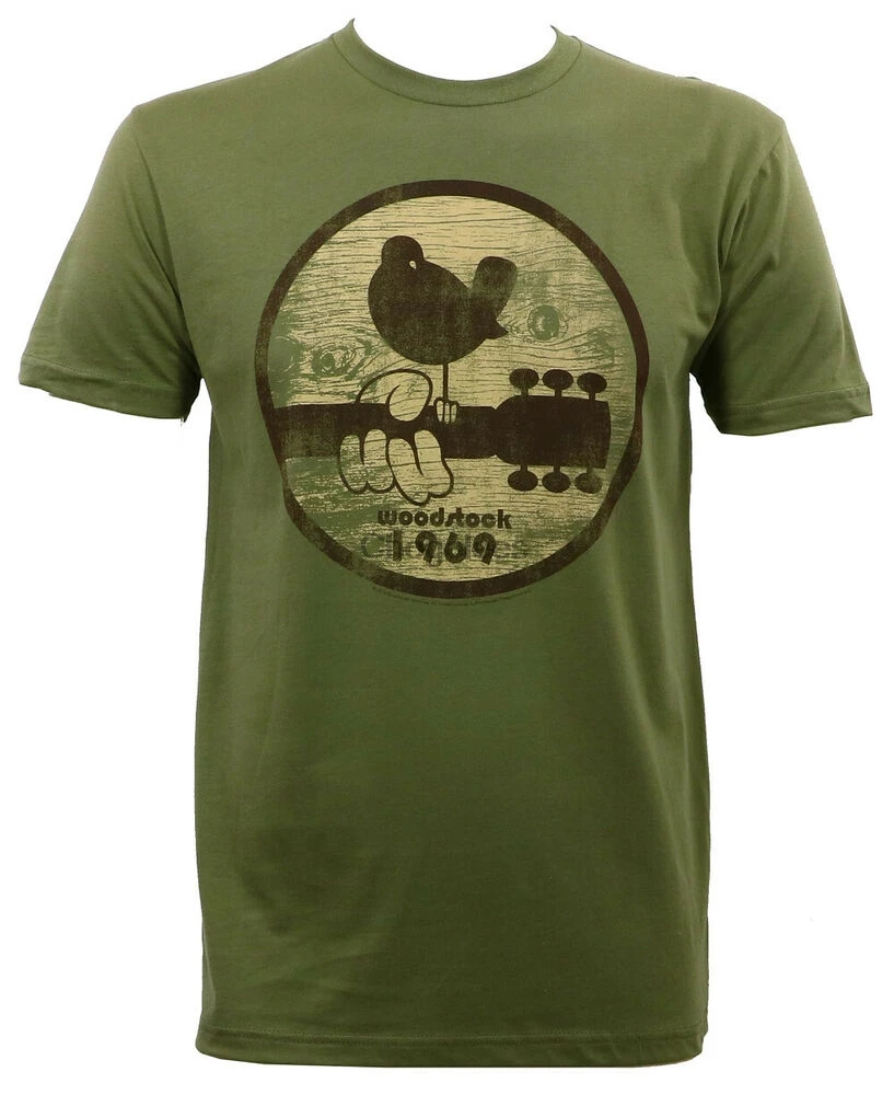 Оригинальная облегающая футболка WOODSTOCK Bird On Guitar 1969 Размеры S M L XL XXL Новинка -