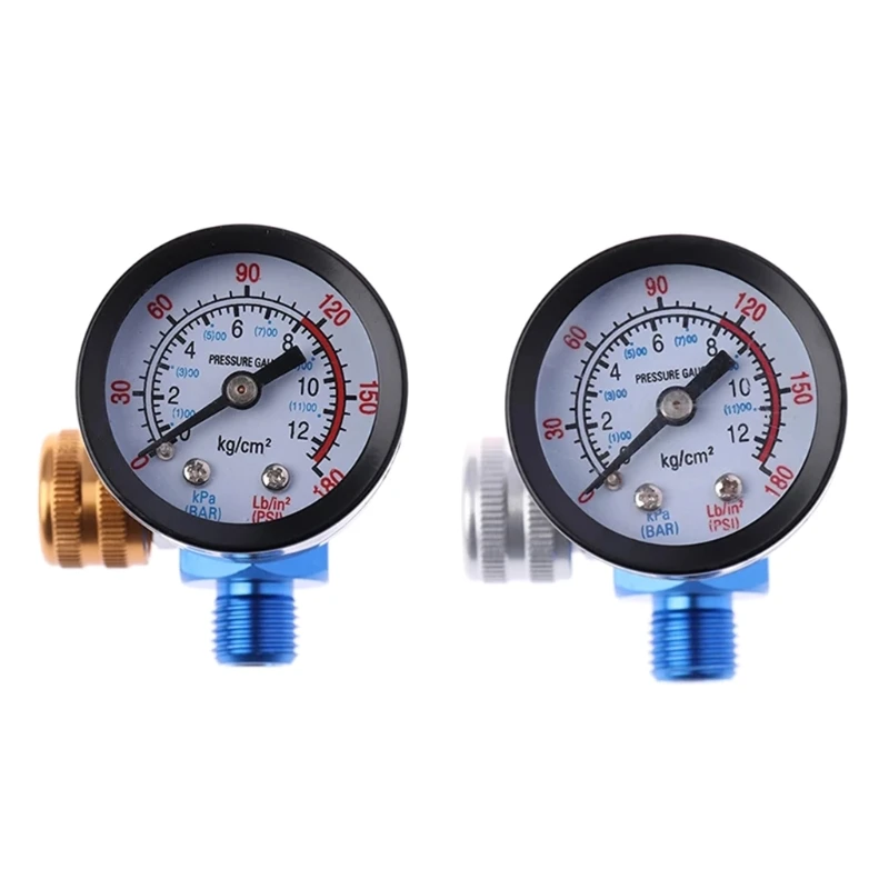 

1/4” Spray Paint Air Pressure Regulator Pressure Gauge 0 to 180 PSI 0-12 Bar Aluminum Alloy Pneumatic Tool Drop shipping