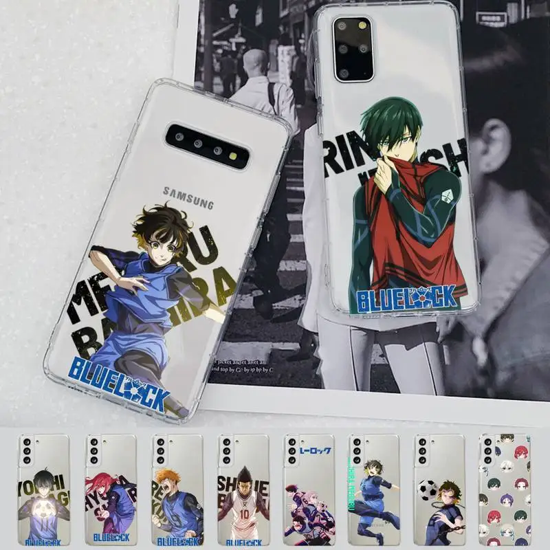 

Blue Lock Phone Case For Samsung S 20 21 22 23 for Redmi Note7 8 9 10 for Huawei P20 30 40 Clear Case