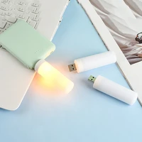 usb atmosphere light led flame flashing candle lights book lamp for power bank camping lighting cigarette lighter effect lamp