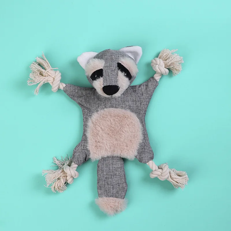 

Забавная мягкая плюшевая веревка, милая игрушка со скрипящим звуком, лиса, белка, гризли, медведь, жевательная игрушка для собак, аксессуары,...