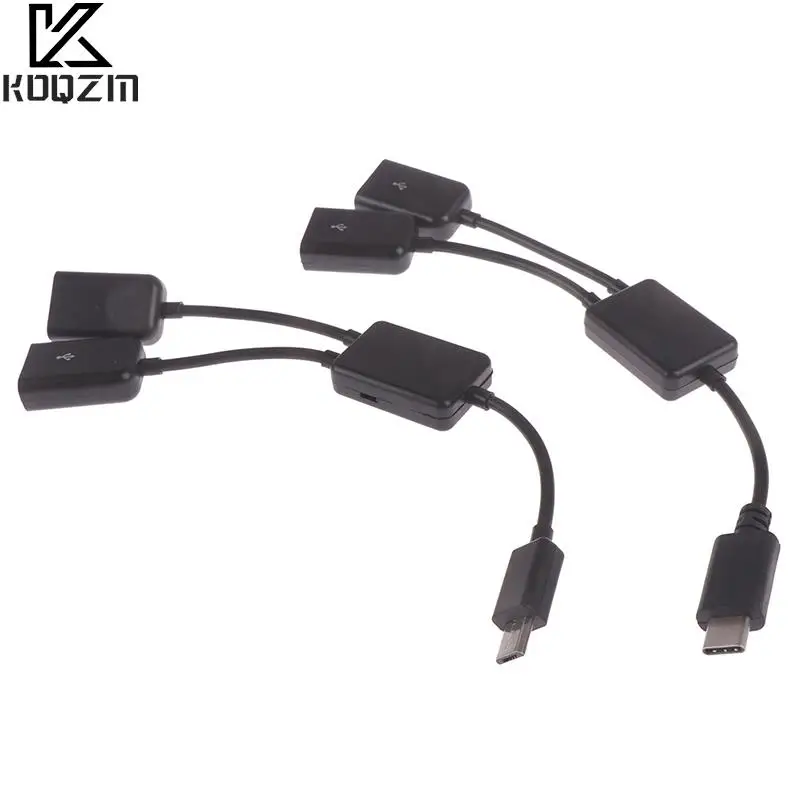 

Micro USB / Type C to 2 OTG Dual Port HUB Cable Y Splitter for Tablet Android Mouse Keyboard Micro-USB Type-C Adapter Converter