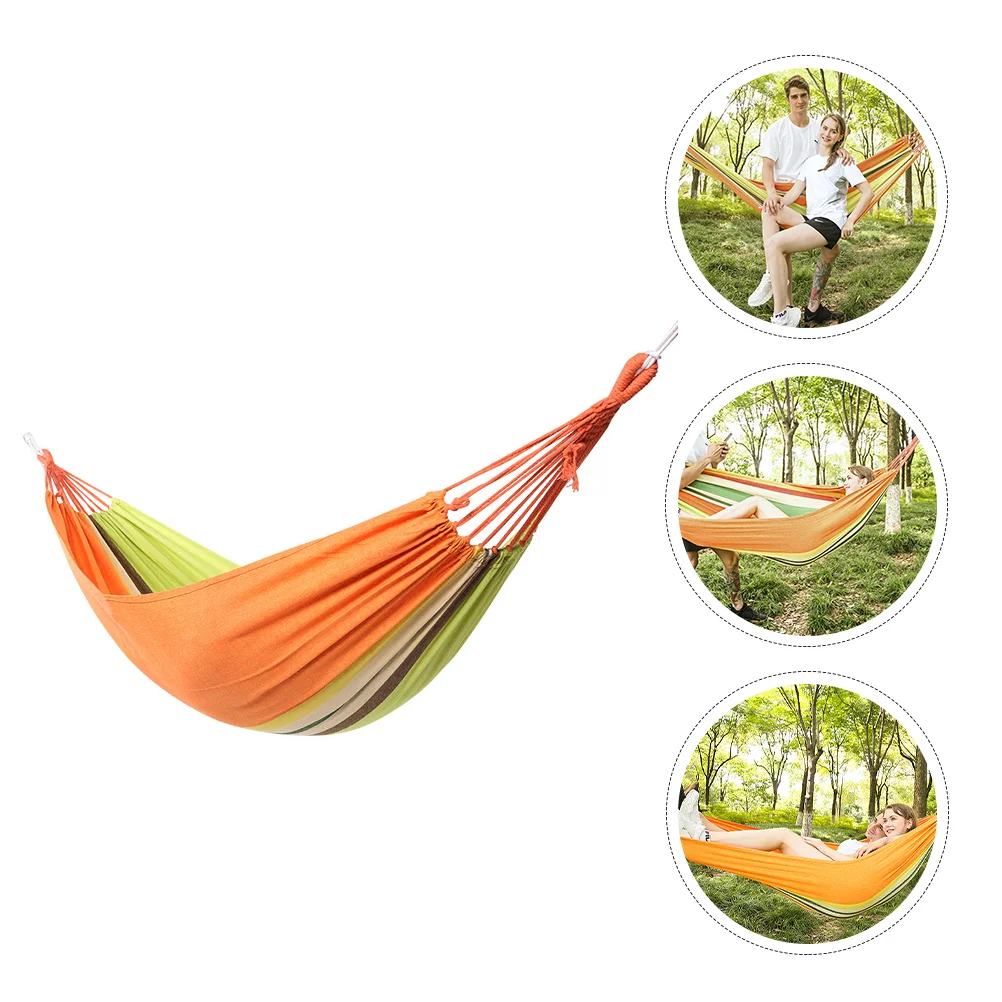 

Double Canvas Hammock Swing Portable Hammocks Adults Hanging Outdoor Kids Camping Hiking