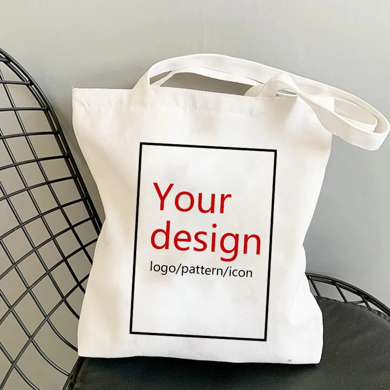 

Personal Customize Logo Design Diy Shopper Tote Bag Linen Canvas Bag Your Pictures Print Shoulder Bags Shopping Bags Collapsible