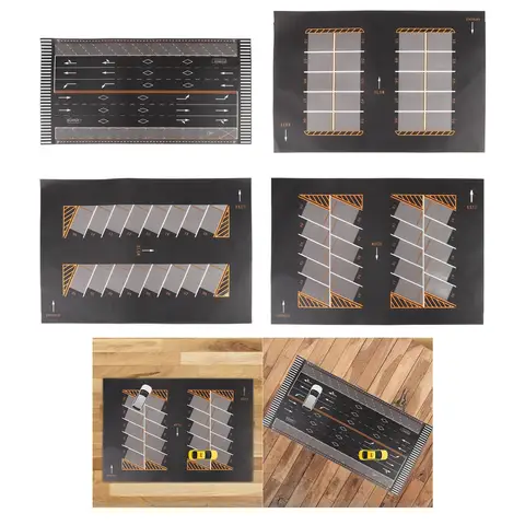 Коврик для мыши с парковкой 1/64, нескользящий мини-литой под давлением коврик для гаража и автомобиля, подвижный настольный игровой коврик для модели автомобиля, диорама