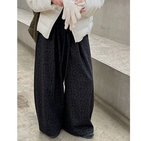 Женские шерхюре флисовые леопардовые брюки