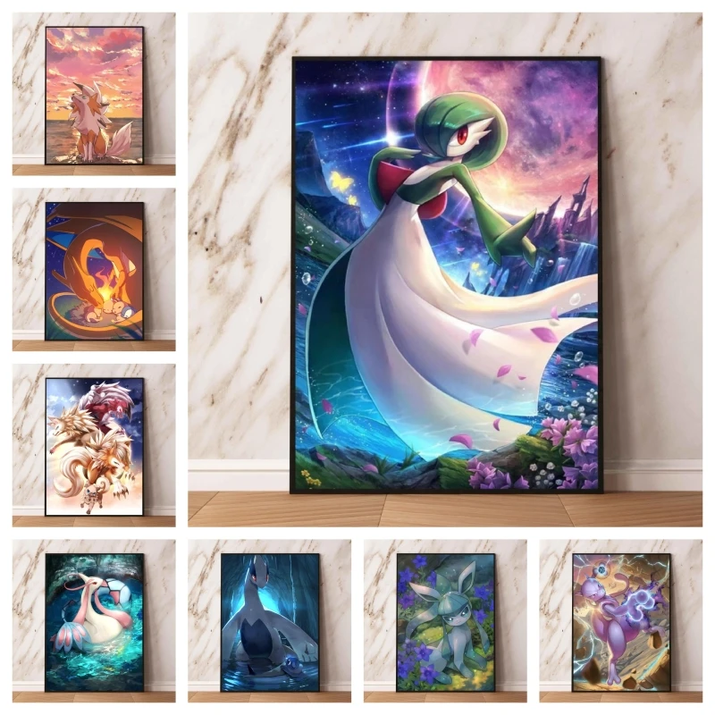 

Japanese Anime Canvas Paintings Mewtwo Decor Gifts High Quality Art Room Home Wall Stickers Comics Pictures Aesthetic Poster