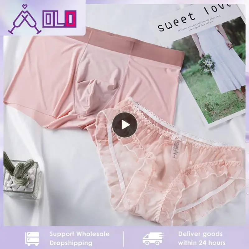 

2~8PCS Sexy Lace Underwear Mesh One Piece Style High Elastic Waistband Couple Style Underwear Set