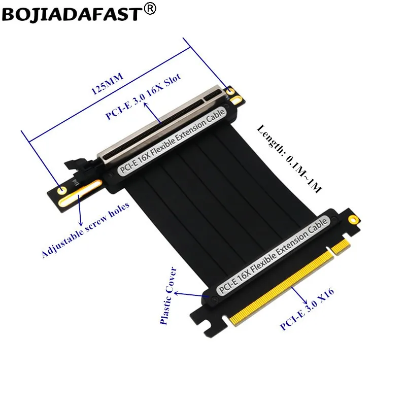 

PCI Express PCI-E 3,0x16 до 16x, графическая видеокарта, GPU удлинитель, увеличитель, Удлинительный кабель 20 см
