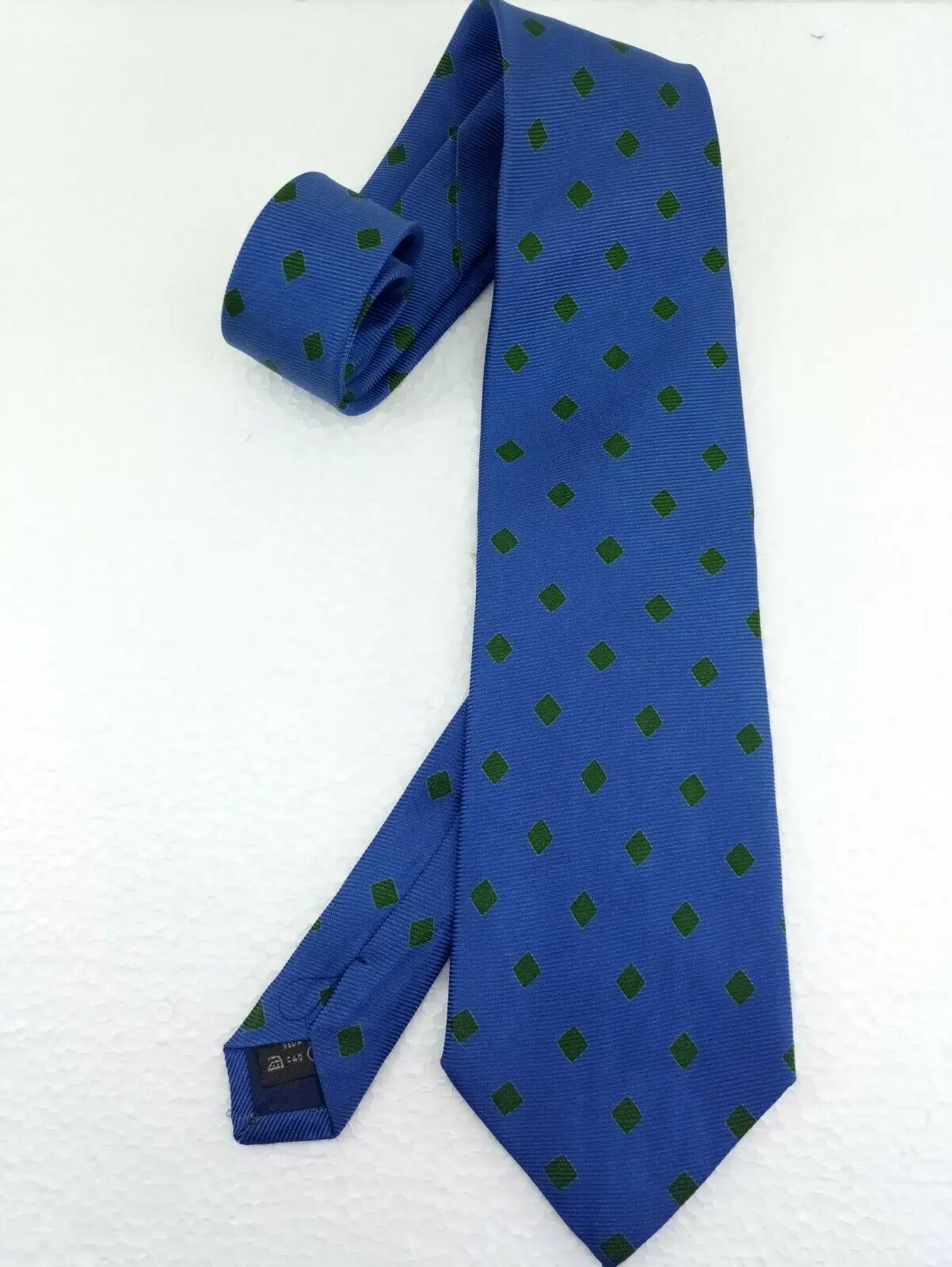 Cravatta blu e green geometric Enrico Coveri mushroom long business/marriage |