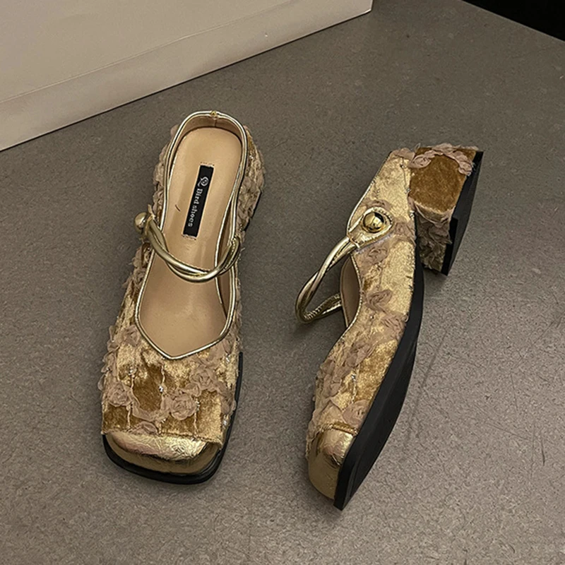 Женские сабо на толстом каблуке