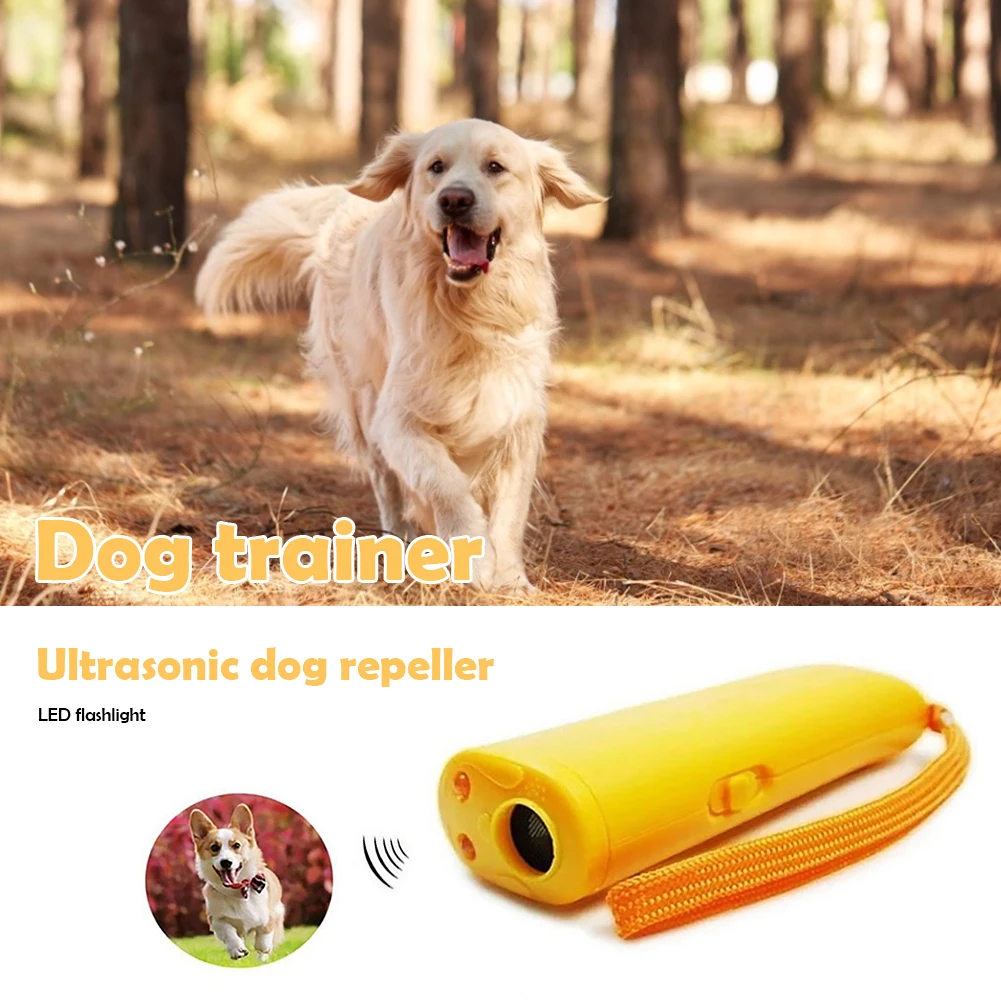 

CD-100 Ultrasonic Bark Control Device Dog Repellent Trainer with LED Flashlight Multifunctional Gentle Chaser Pet Products