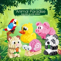 cartoon animal mini building blocks panda bird snail pig model decoration diy childrens educational toy girl christmas gift