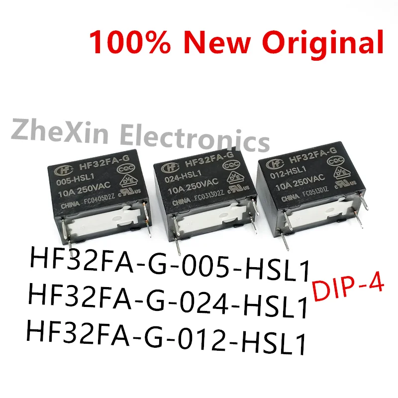 10 шт./лот HF32FA-G-024-HSL1、HF32FA-G-012-HSL1 、HF32FA-G-005-HSL1 Новое оригинальное силовое реле