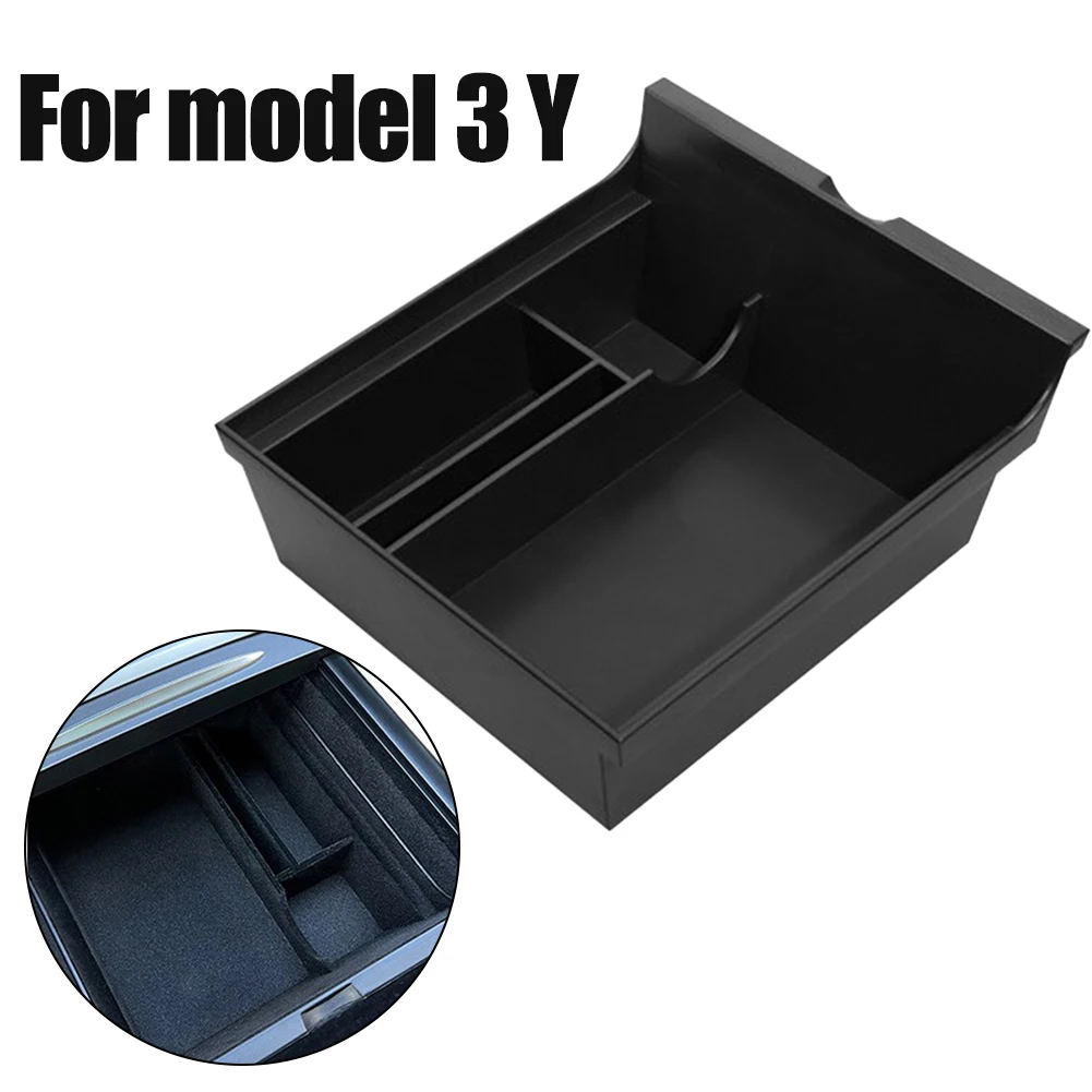 

Car Armrest Storage Box For Tesla Model 3/Y 2021 Car Central Control Front Armrest Storage Box Accessories Plastic W/Silicone