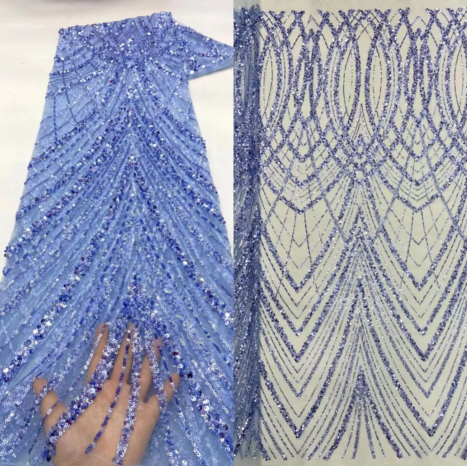 

Nigerian lace fabric beautiful Wedding Dress Lace Fabric with beads