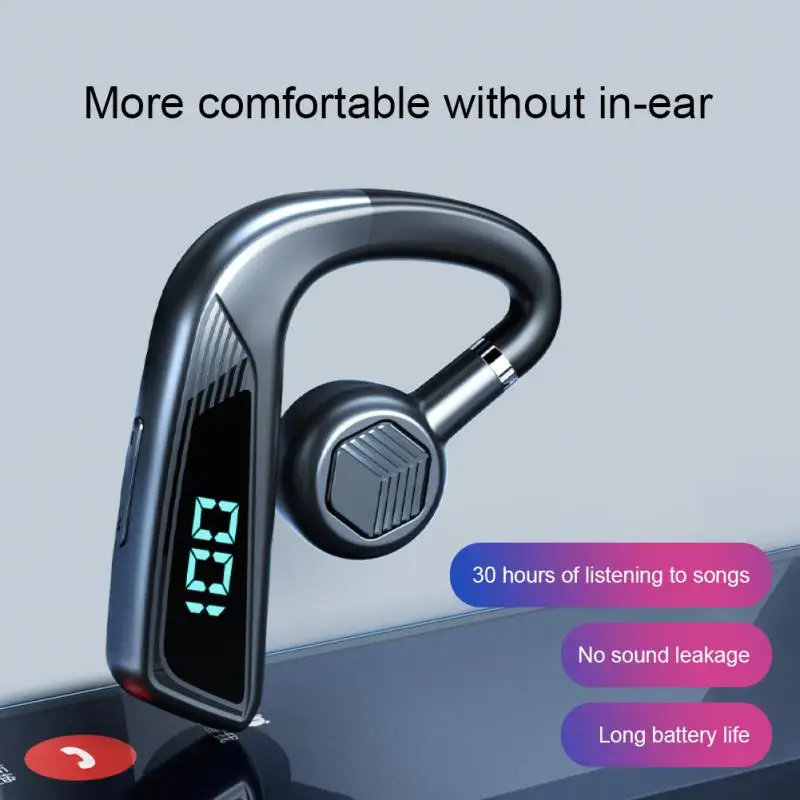 

Беспроводные Bluetooth-наушники V18 с костной проводимостью, деловые наушники V5.2 с одним ухом и цифровым дисплеем питания