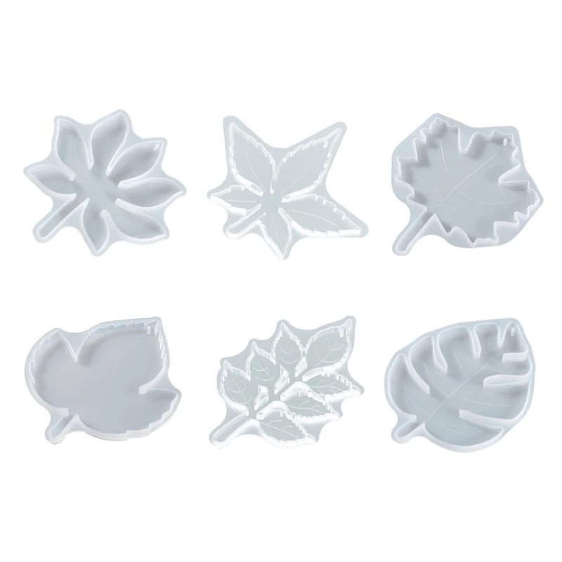 

Diy Crystal Epoxy Irregular Leaf Coaster Pendant Silicone Mold Leaf Tray Mold for Casting with Resin Concrete Cement TOP
