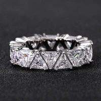 luxury promise crystal aaa cz zircon engagement wedding rings for women full triangle cubic zirconia new trendy jewelry