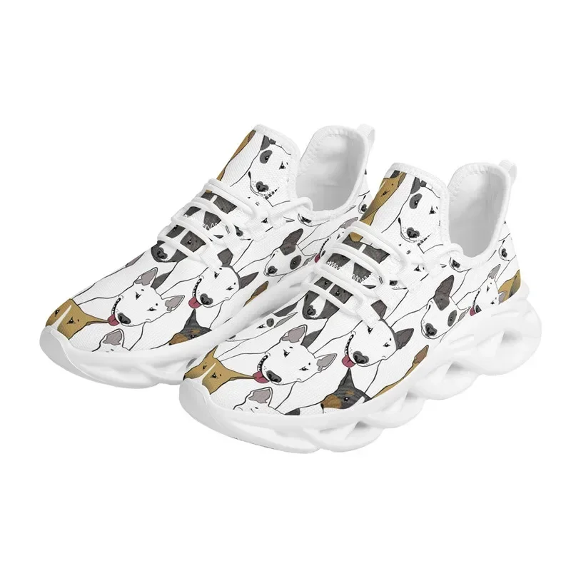 Женские летние кроссовки с принтом Бультерьера повседневная обувь на плоской