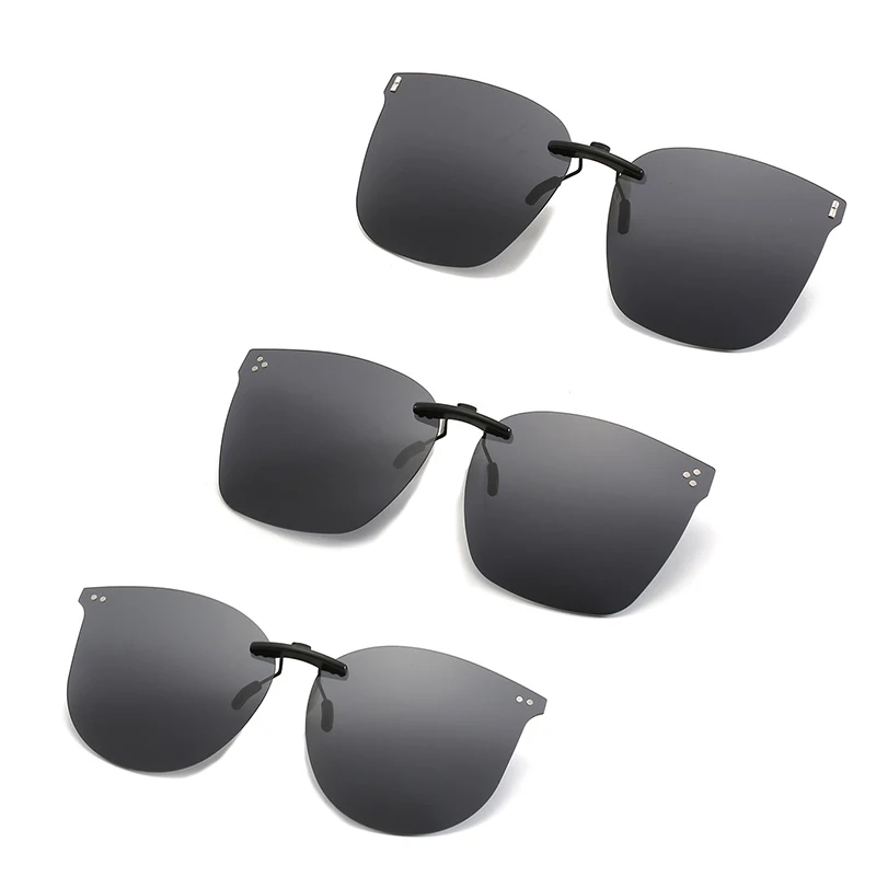 

Модные поляризационные солнцезащитные очки с невидимой клипсой для женщин и мужчин, водительские солнцезащитные очки с большой оправой, ви...