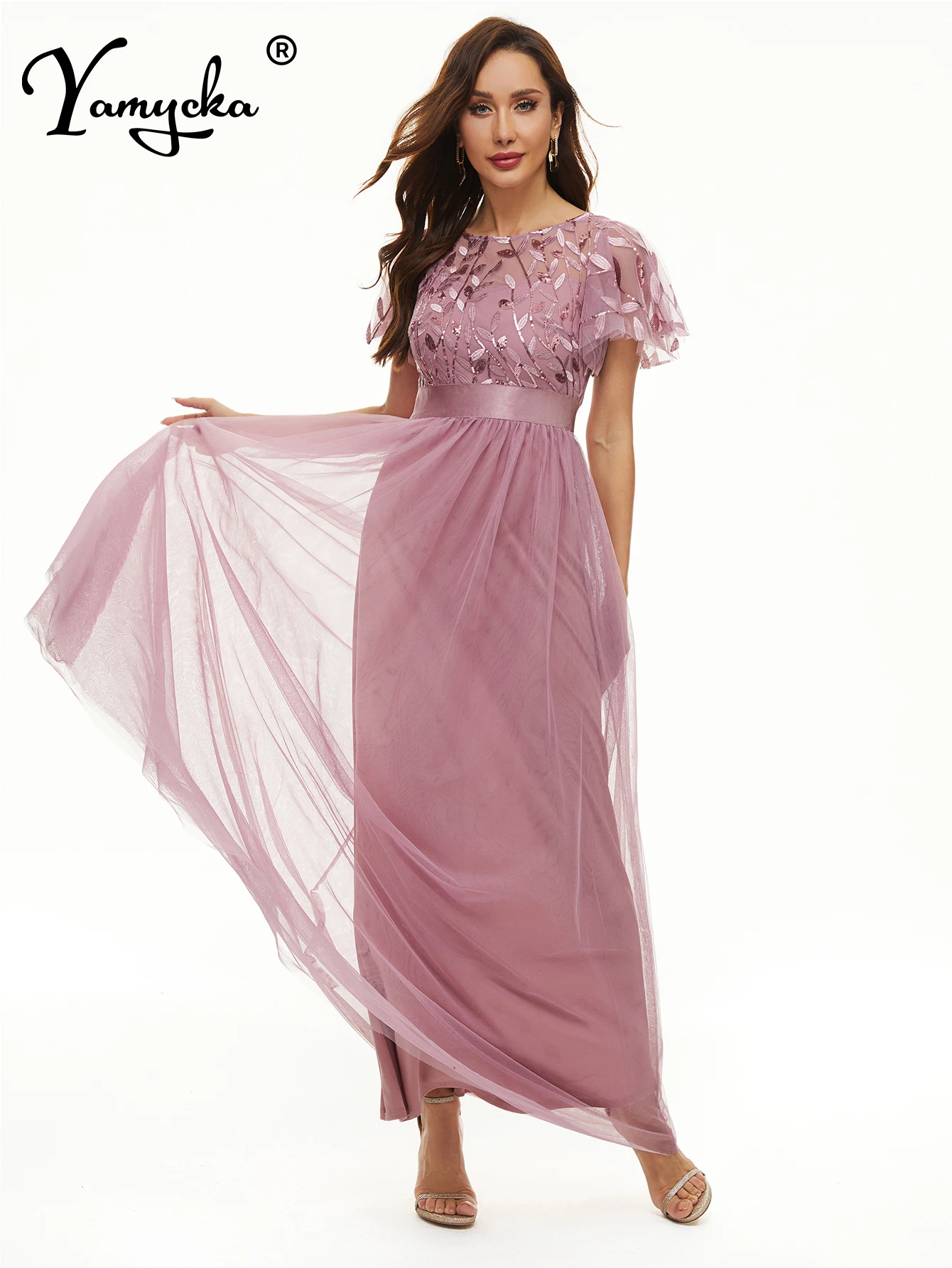 Женское винтажное платье с блестками, элегантное Сетчатое платье макси для подружки невесты, вечернее платье для дня рождения, лето 2023