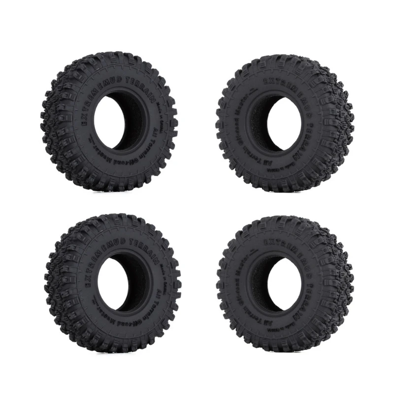 

4PCS 1.0" Black Rubber Tyre Wheel Tires for RC Truck Crawler SCX24 90081 1/18 1/24 RC Truck Accessories Drop shipping