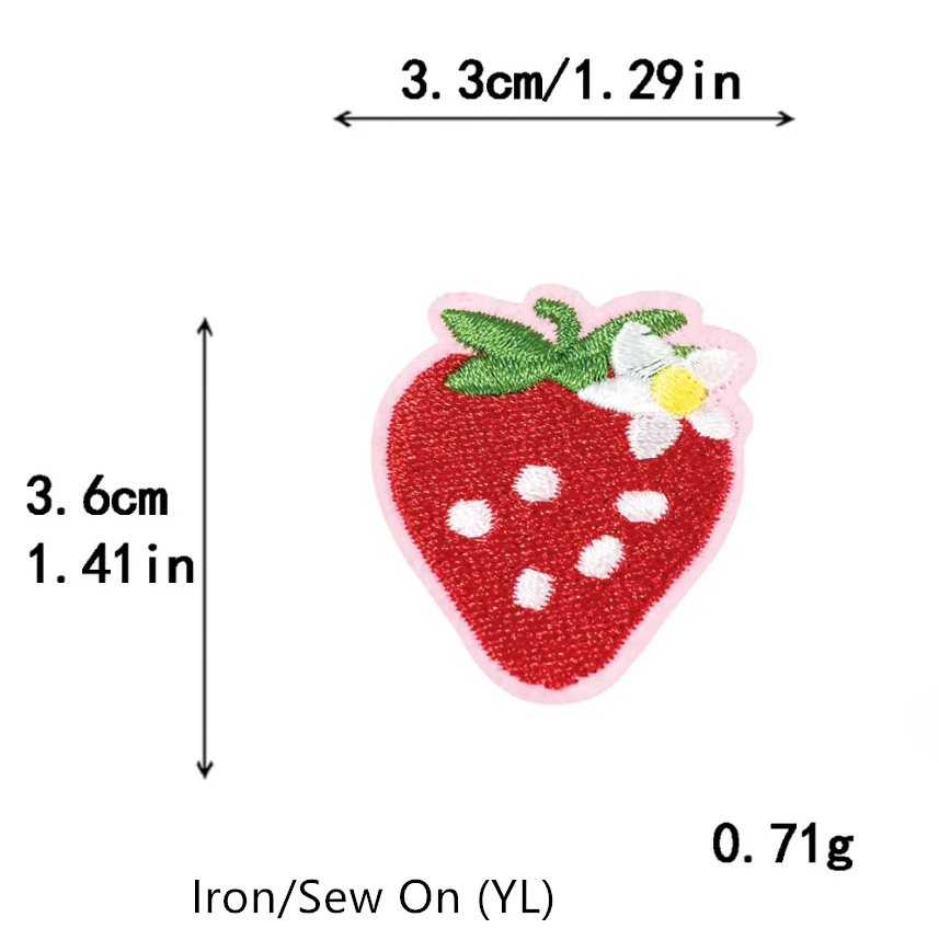 Набор из 10 вышитых нашивок с фруктами