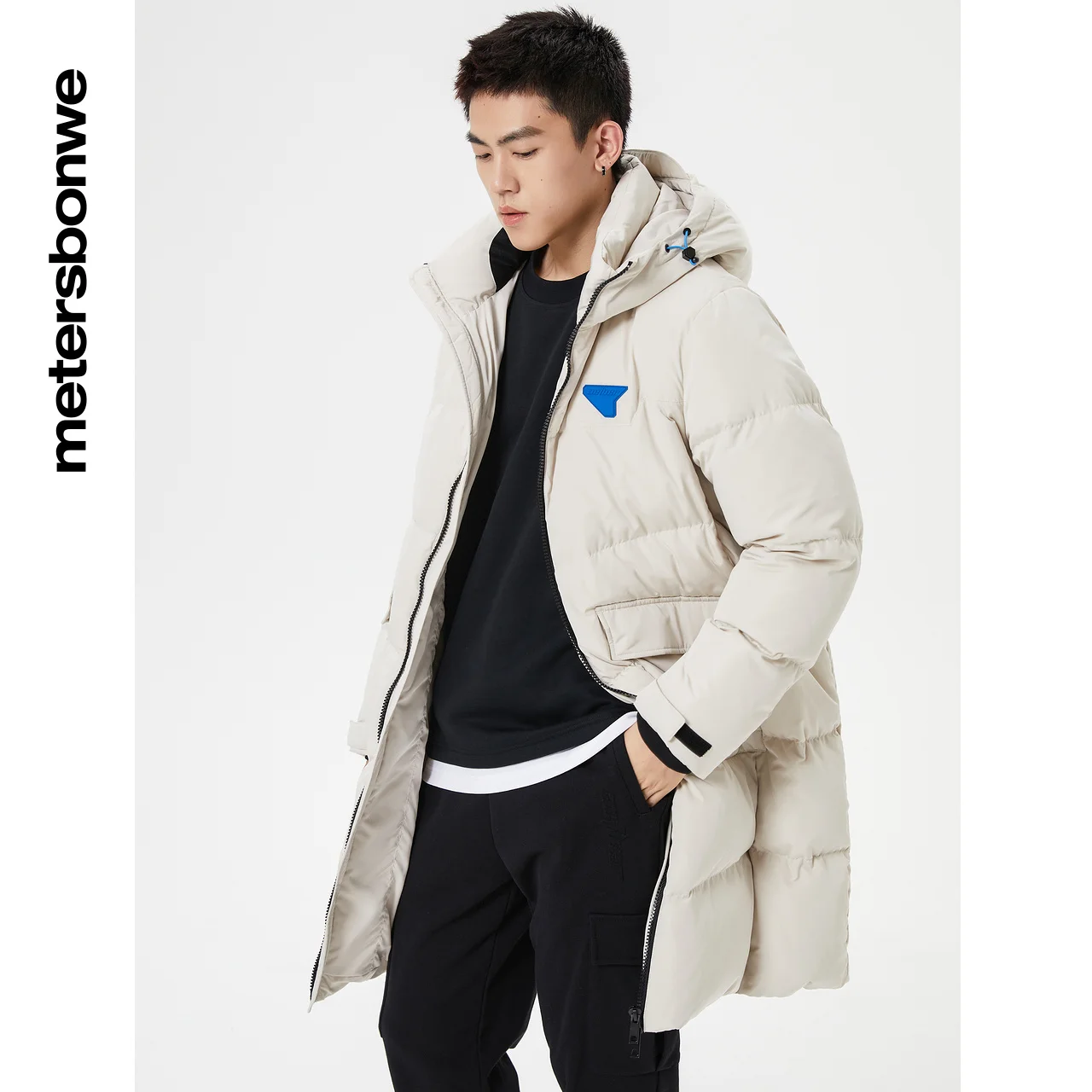 Metersbonwe Long Hooded Down Jacket Men Outwear Duck Down Coat Warm Climbing Parkas Snow Coat Brand Winter Clothes Thick Jacket