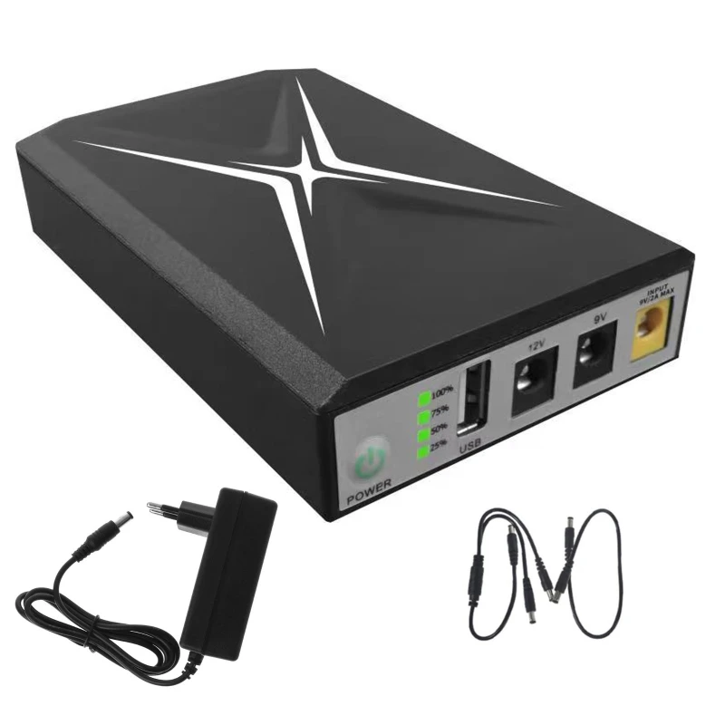 

Mini UPS Battery Backup Uninterruptible Power Supply 10400mAh Capacity for WiFi Router Webcam Attendance Machines 40JB